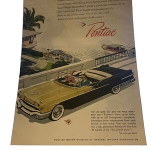 Vintage 1956 Pontiac Strato Streak Power Advertisement Ad Advertising